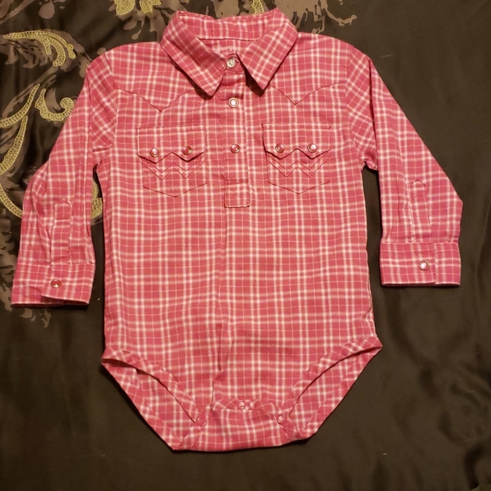 Wranglers baby girl button onesie